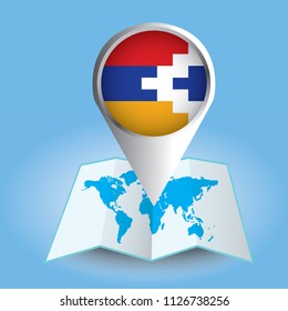 Blue map and map of Nagorno Karabakh. Abstract vector illustration.