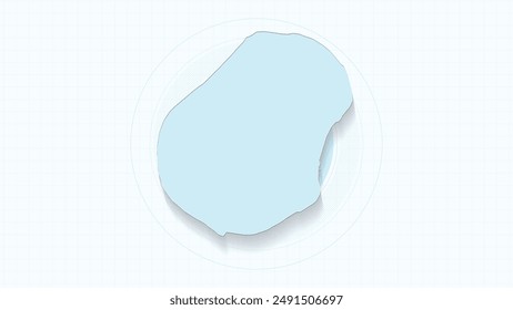 Blue Map of Nauru, Nauru map with borders of the states, country high detailed illustration map.