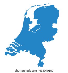 blue map of Netherlands