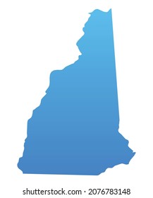 Blue map of New Hampshire.Vector illustration for infographic and marketing projects.