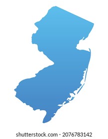 Blue map of New Jersey.Vector illustration for infographic and marketing projects.