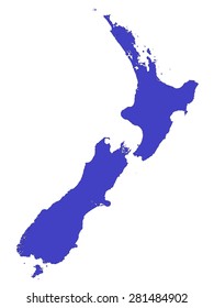 blue map of New Zealand 	 