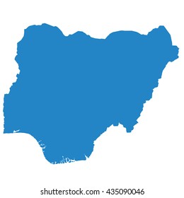 blue map of Nigeria