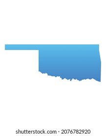 Blue map of Oklahoma.Vector illustration for infographic and marketing projects.