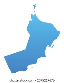 Blue map of Oman.Vector illustration for infographic and marketing projects.
