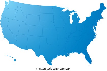 A blue map on a solid white background