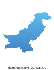 Blue map of Pakistan.Vector illustration for infographic and marketing projects.