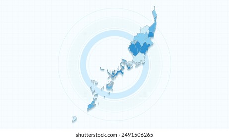 Blaue Karte von Palau, Palau Karte mit Grenzen der Staaten, Land hoch detaillierte Illustration Karte.