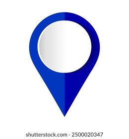 Blue map pin. Concept of global coordinate, dot, needle tip, ui. Map Marker Icon. Blue Point.