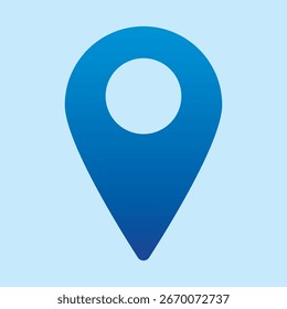 Blue Map Pin Icon, GPS Location Marker, Geo Tag Pointer, simple flat design map pin vector illustration, location symbol, Navigation Pin EPS 10