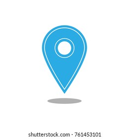Blue map pin icon, gps marker