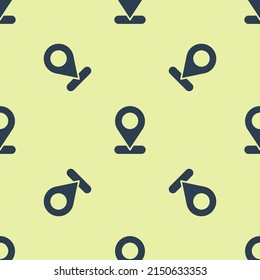 Icono de alfiler de mapa azul aislado sin fisuras en fondo amarillo. Navegación, puntero, ubicación, mapa, gps, dirección, lugar, brújula, concepto de búsqueda.  Vector