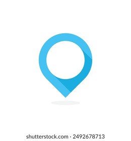Blue map pin location icon. Vector illustration