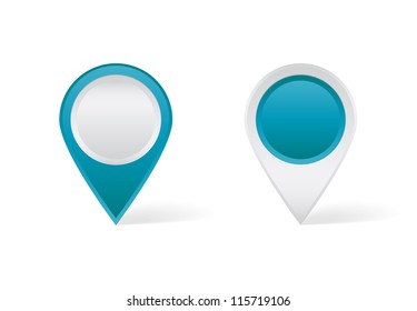 Blue map pins