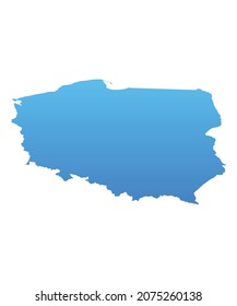 Mapa azul de Polonia.Ilustración vectorial para proyectos de infografía y marketing.