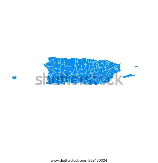 Blue Map Puerto Rico Stock Vector (Royalty Free) 532450324 | Shutterstock