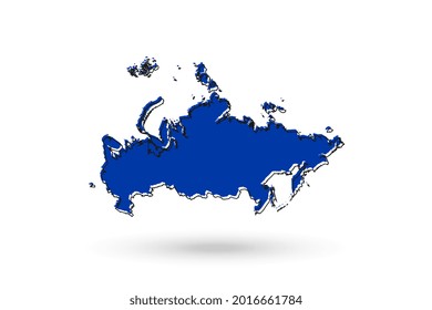 Mapa azul de la Ilustración de vectores de Rusia