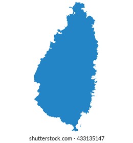 blue map  of Saint Lucia