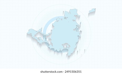Blue Map of Saint Martin, Saint Martin map with borders of the states, country high detailed illustration map.