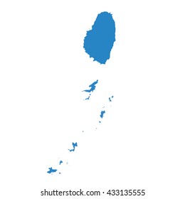 blue map of Saint Vincent and the Grenadines