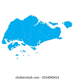 Blue Map of Singapore