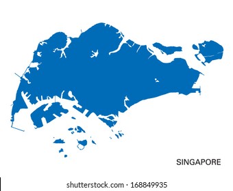blue map of Singapore