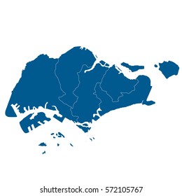 blue map of Singapore
