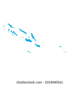 Blue Map of Solomon Islands