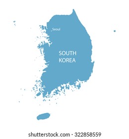 blue map of South Korea
