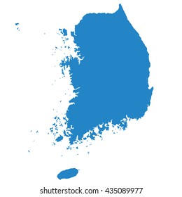 blue map of South Korea