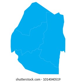 Blue Map of Swaziland