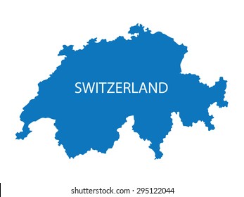 blue map of Switzerland