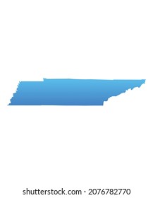 Blue map of Tennessee.Vector illustration for infographic and marketing projects.