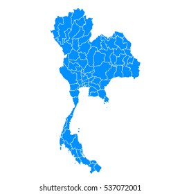 Blue map of Thailand