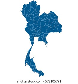 Blue Map Of Thailand