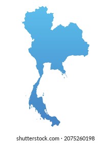 Blue map of Thailand.Vector illustration for infographic and marketing projects.