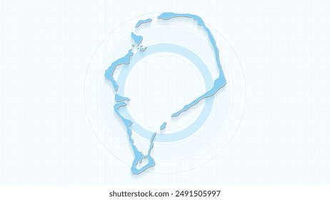 Mapa azul de Tuvalu, mapa de Tuvalu con las fronteras de los estados, mapa de ilustración detallada del país.