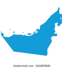 blue map of united arab emirates vector illustration isolated on white background