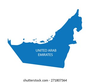 blue map of United Arab Emirates