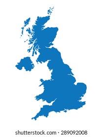 blue map of United Kingdom