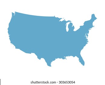 blue map of United States