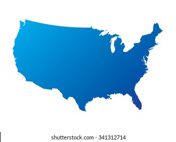 blue map of United States