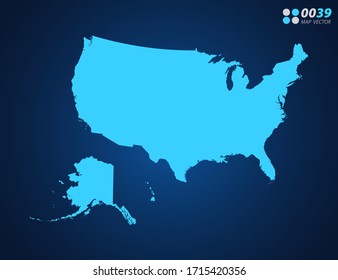 Vector Blue Map United States America Stock Vector (Royalty Free ...