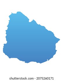 Blaue Karte von Uruguay.Vektorgrafik für Infografik- und Marketingprojekte.