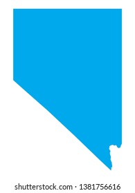 Blue Map of US Federal State of Nevada