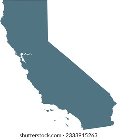 Blue Map of US federal state of California 