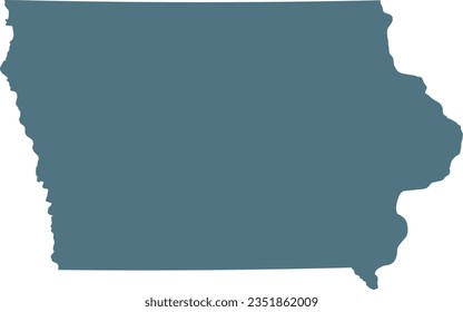 Blue Map of US federal state of Iowa