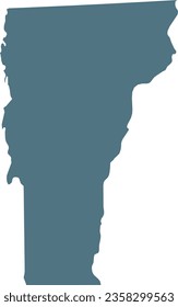 Blue Map of US federal state of Vermont