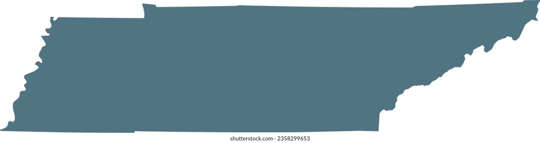Blue Map of US federal state of Tennessee