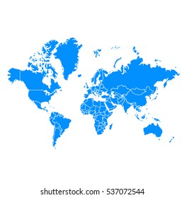 Blue map of World